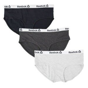 Reebok Women's Cotton Stretch Hipster Panties 3-Pa
